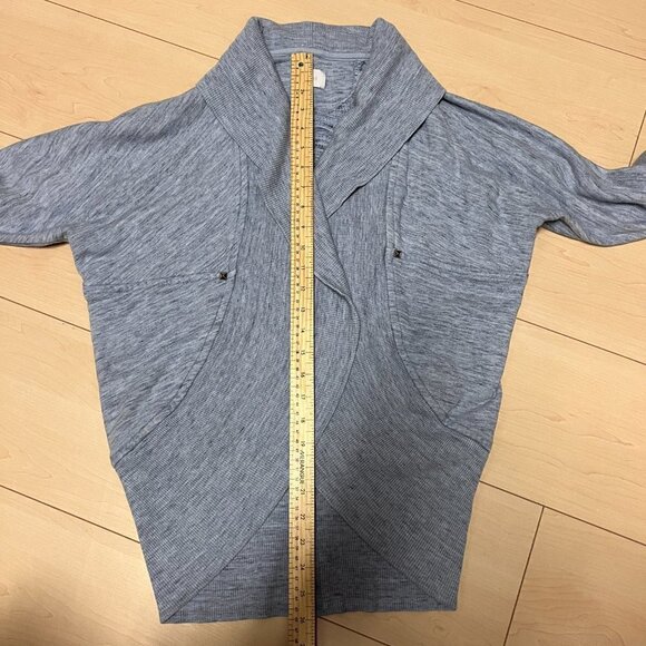 Wilfred Aritzia Diderot Sweater Cardigan Space Dye Heathered Blue Sz XXS - Picture 10 of 12